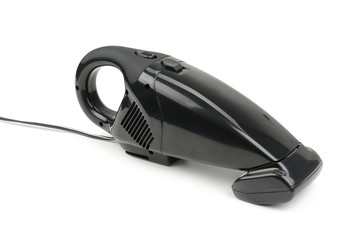 Portable car vacuum cleaner isolated on white © Serghei V