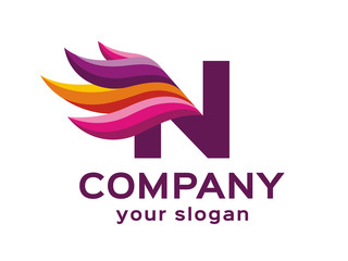 Letter N logo. Vector format, available for editing.