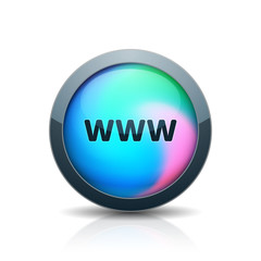 www internet button Holographic Style illustration