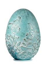 Decorated Easter egg isolated on white background