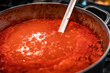 Traditional famous Italian tomato sauce for any kind of pasta, local name for this dish is 
