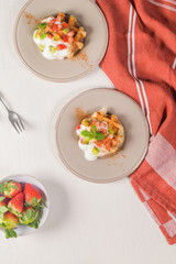 Fresh egg waffles dessert