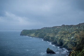 Fototapeta na wymiar Cliffs on the coast of Northern Ireland