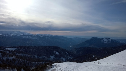 Obraz premium Beautiful view of the mountains on the Rosa Khutor