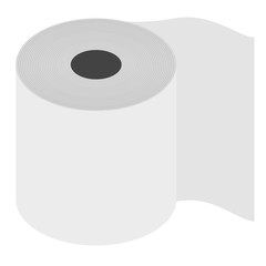 Roll of toilet paper isometrics. paper product used in sanitary and hygienic purposes.