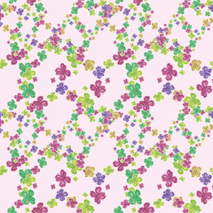 Kawai butterflies - pattern. Seamless pattern of cute butterflies for wrapping paper