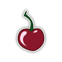 Berry cherry sticker. One cute (kawaii) cherry sticker.