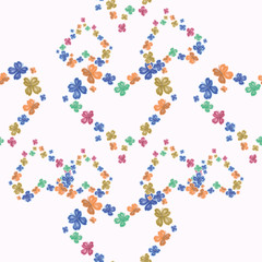 Kawai butterflies - pattern. Seamless pattern of cute butterflies for wrapping paper