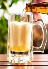 cold beer on table