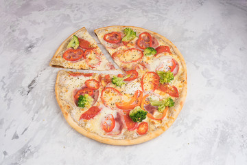 Italian pizza isolated on white background