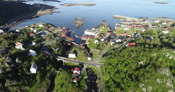 Beautiful view of  small village Moskenes in Norway. Lofoten.