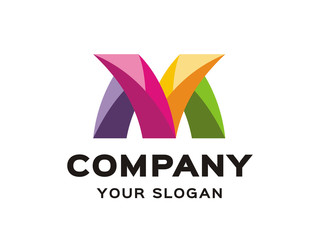 Abstract letter M logo. Vector format, available for editing.