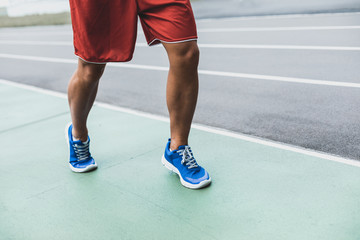 Man doing workout in the sport clothes