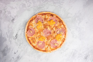 Italian pizza isolated on white background