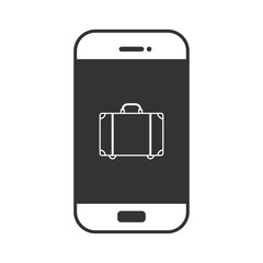 Koffer auf Smartphone Display