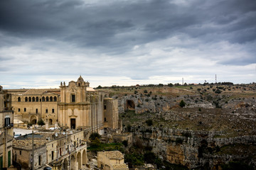 Fototapeta na wymiar Horizontal View of the City of Matera