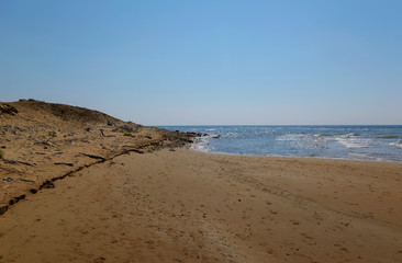 view of Issos Beach, Corfu, Greece (Ionian Islands)