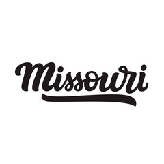 Missouri. Hand drawn lettering text