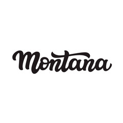Montana. Hand drawn lettering text