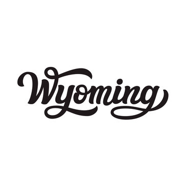 Wyoming. Hand drawn lettering text