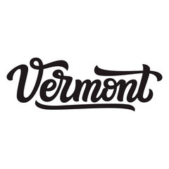 Vermont. Hand drawn lettering text