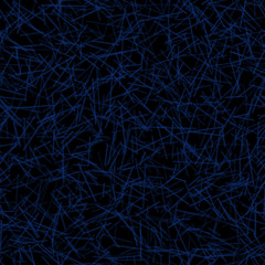 Abstract seamless pattern of randomly arranged lines in blue colors