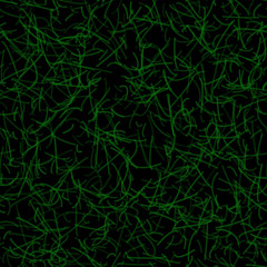 Abstract seamless pattern of randomly arranged curves in green colors