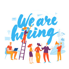 Human resource job concept vector illustration with business people