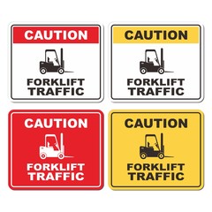 caution forklift traffic signs - vector sets 