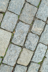 street tile cobblestones walkway garden gray block pattern oblique weathered old surface