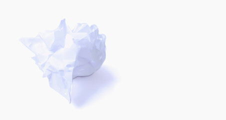 Crumpled paper ball as symbol of idea search and problem solution in business