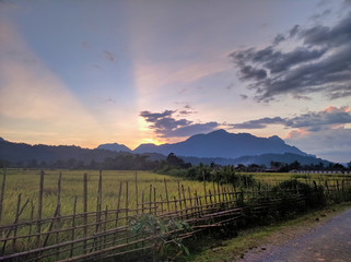 sunset in the mountains, Vang Vieng, Laos