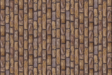 Naklejka premium stone wall brown cobblestone block vertical row hard uneven surface background backdrop grunge style