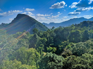 aerial view of the mountains, Vang Vieng