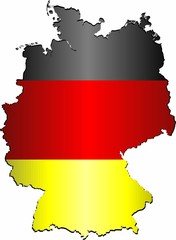 Fototapeta premium Germany map with flag inside - Illustration, Germany vector image