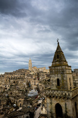 Fototapeta na wymiar Vertical View of the City of Matera