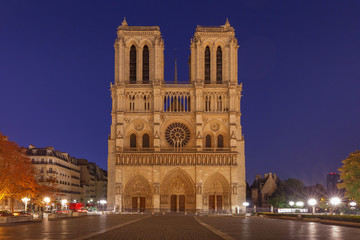 Fototapeta na wymiar Paris. The building of the Cathedral of Notre Dame.