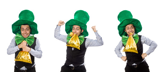 Funny man in saint patrick holiday concept