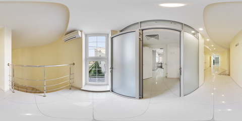 Panorama with a 360-degree view of the corridor in the clinic