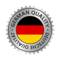 German quality badge, label, sticker silver gradient. Vector EPS 10