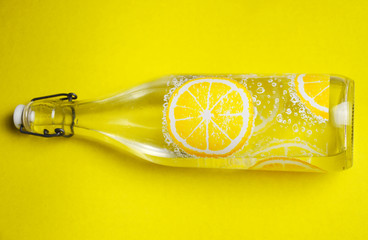 Water bottle and lemon else