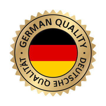 German Quality Gold Badge Medal Vector EPS 10