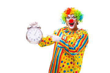 Male clown isolated on white 