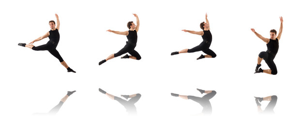 Young dancer isolated on the white