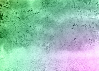 Absctract hand painted watercolor  bright colorful background pattern in green