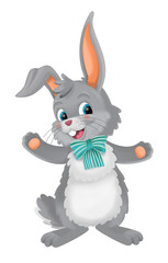 cartoon happy easter rabbit on white background - illustration for children
