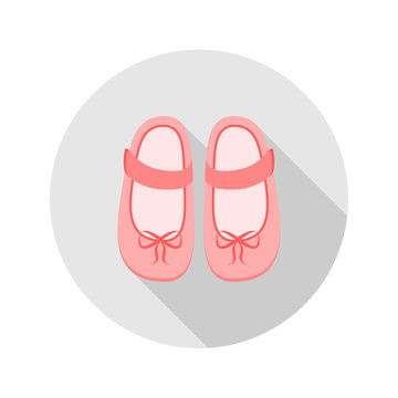 Baby shoes. Icon. Vector. Flat design style.