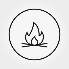 Bonfire. Universal Icon. Vector. Editable Thin line.
