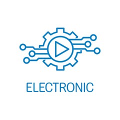 Electronic technology - vector logo template for corporate identity. Abstract digital chip sign. 