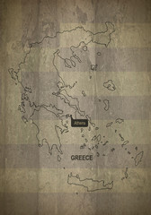 Obraz premium Greece map on concrete background, texture